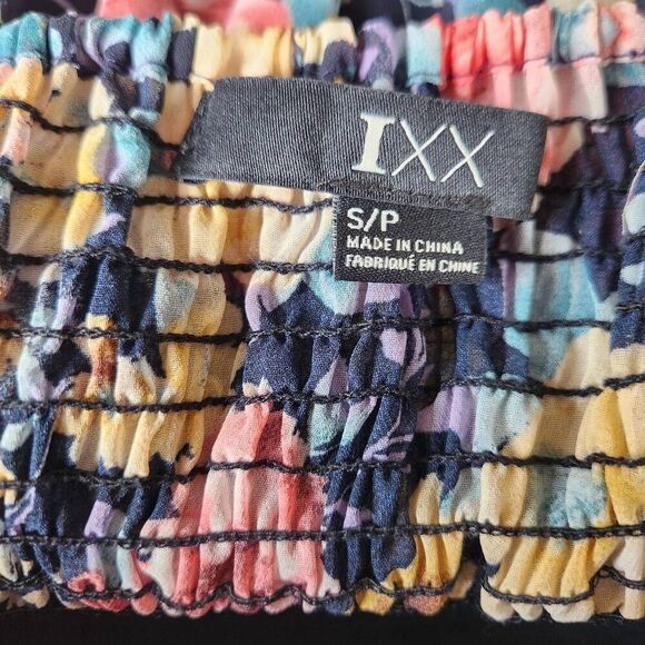 Retro Pinup Forever 21 Black & Floral Print Strapless Mini Dress with POCKETS - Picture 4 of 9